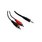 GP124 3.5mm Jack Vers 2x Rca Phono Audio Câble Nickel 1.2m Fil