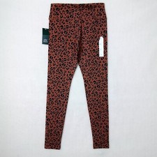 Wild Fable Womens Small Brown Leopard Print Leggings High Waist Stretch NWT