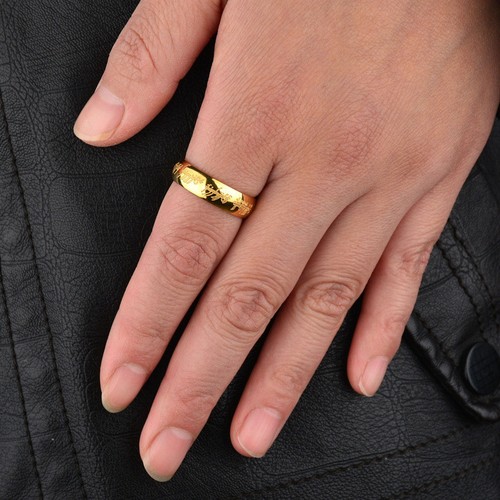 Stainless Steel Lord of the Rings The One Ring Power Gold Plated 6mm Unisex LOTR - Picture 5 of 14