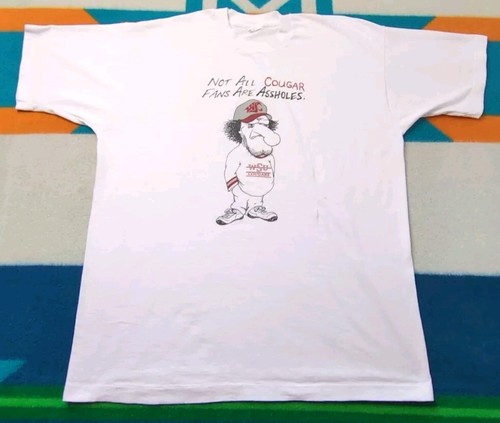 Vintage "Not All Cougar Fans Are A$$holes" Funny Offensive Washington Huskies XL - Picture 3 of 6