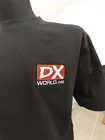 T-shirt z logo DX World Net dla entuzjastów radia - koszulka radiowa krótkofalowa czarna