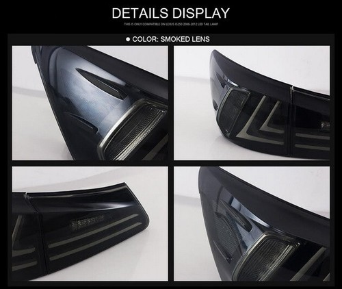 Luces traseras LED completas para LEXUS IS XE20 06-12 barra de luz lifting facial nuevo XE30 humo - Imagen 11 de 12