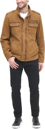 🔥NEW Levi's Men's Washed Cotton Military Jacket, Large, Worker Brown Filled🔥 - Picture 5 of 10