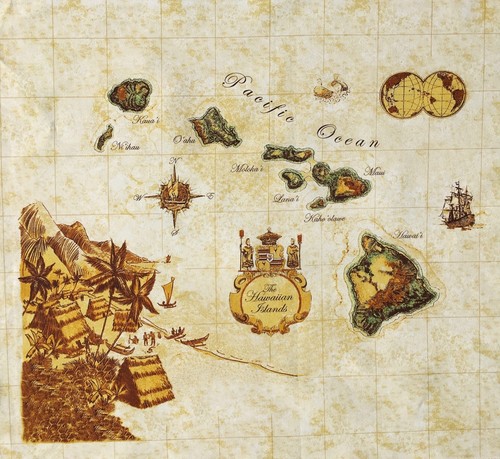 Ocean Island Hawaii Aboriginal Cushion Panel Sewing Quilting Fabric 56cm x 47cm  - Imagen 1 de 2