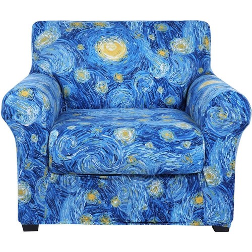 Printed elastic armchair cover, individual sofa cushion cover, home decor - Picture 2 of 24