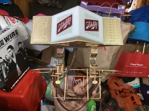 Vintage Schlitz Beer Mini Bar Back Light Mid-century 1960s Napkin Mcm Works!