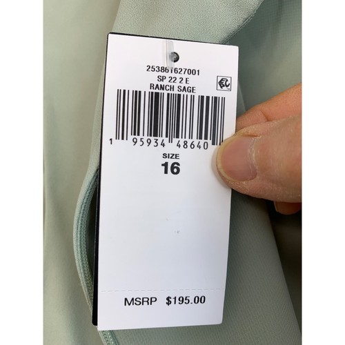 NWT Ralph Lauren 16 Capelet Dress Sleeveless Mother of Bride Event Sage 6820 - Picture 10 of 14