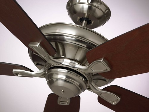 Emerson Carrera 60" 5 Blade Ceiling Fan Brushed Steel with Mahogany/Walnut blade - Picture 3 of 4