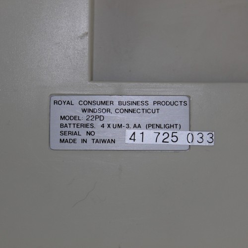 Vintage Royal Printing Calculator 22PD POS Point of Sale Battery Backup - Picture 9 of 9