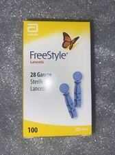 Freestyle 28 Gauge Sterile Lancets  Pack of 100 Expires 12/31/2028 New Sealed