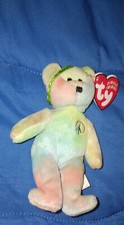 TY Jingle Beanie Baby - PEACE the Bear (5.5 inch) - MWMTs Holiday Ornament Toy