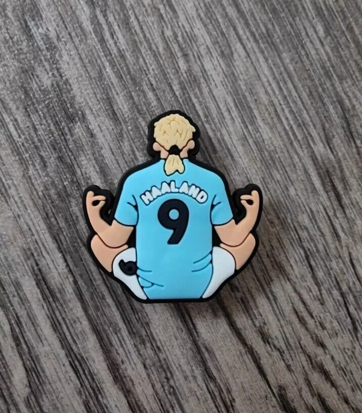 Haaland City Celebration Football Shoe Charm – Blue Jibbitz Style Croc Accessory