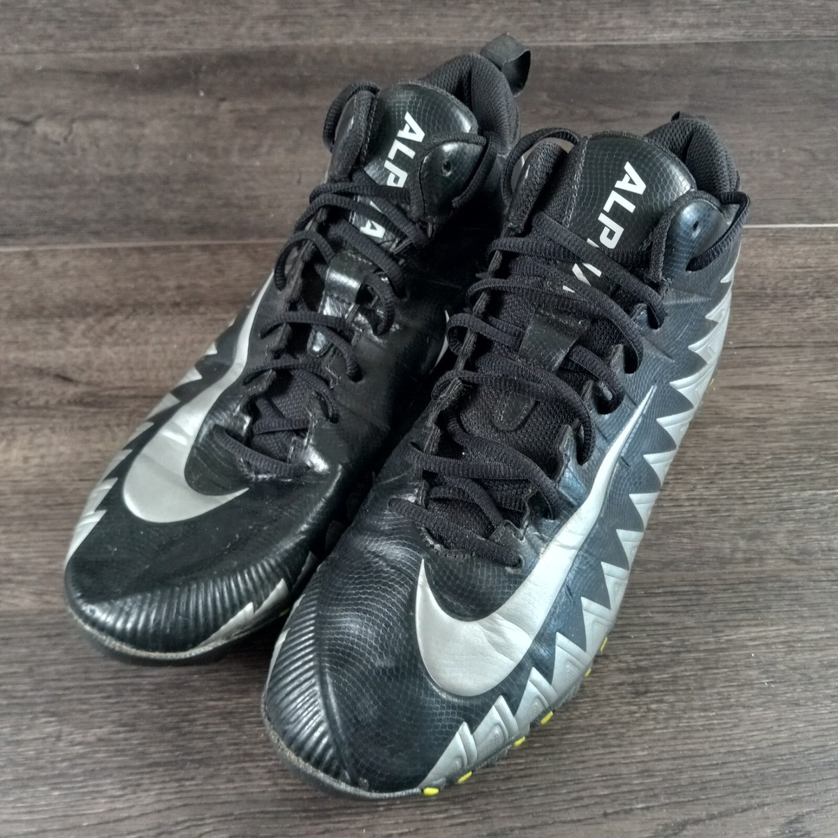 スパイク Nike Alpha Flyknit Football Cleats 10.5 Nike Alpha Fast Flex Men's Size 10 Black White Football