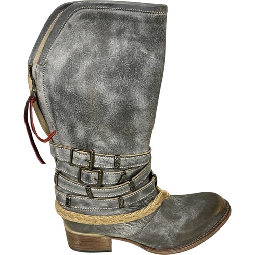 Freebird Drove Buckle Zip Back Black Leather Boots Women's US 8 nwob - Picture 1 of 12