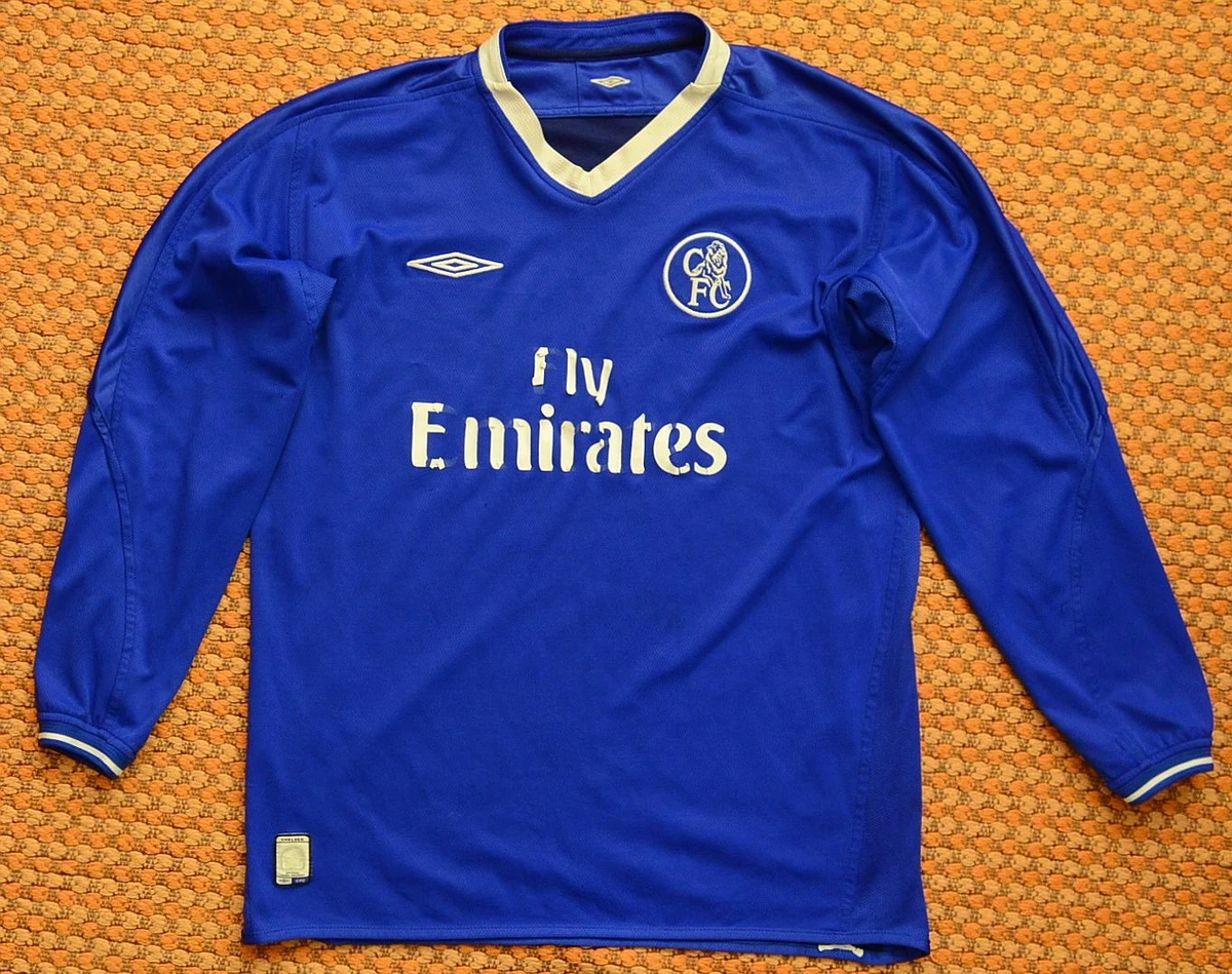 2001/2003 Chelsea FC Home long sleeve Umbro Shirt, Adult Large