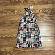 J. Crew Crewcuts Girls 4-5/Medium Multicolor Patchwork Tie Neck Halter Sundress