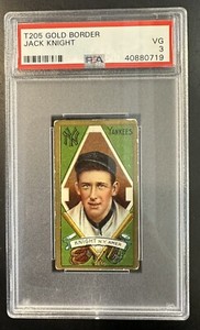 1911 T205 Gold Border Jack Knight PSA 3 VG Yankees