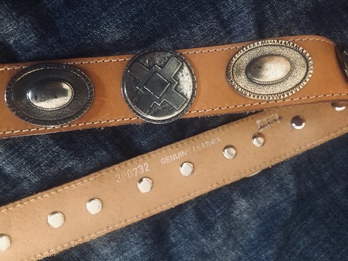 DKNY Donna Karan neuer Gürtel CONCHO Ranch Western Wear braun Sattelleder M/L - Bild 8 von 10