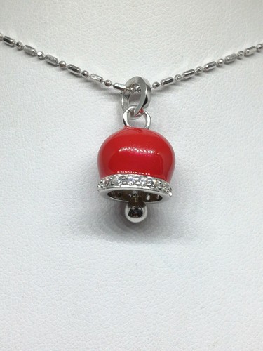 Colgante Plata Mujer Campana Esmaltado Circonitas Mediano Tamaño MM 13x16 - Imagen 11 de 15