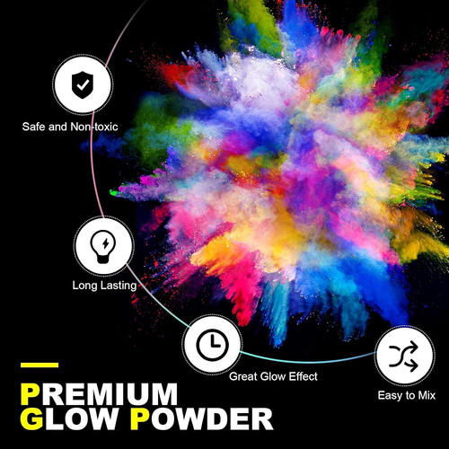 12 Color Glow in the Dark Pigment Powder Set - 0.7Oz Each - Picture 5 of 12