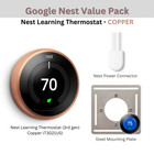 COPPER Pack: Nest Learning Thermostat 3rd gen + Power Connector