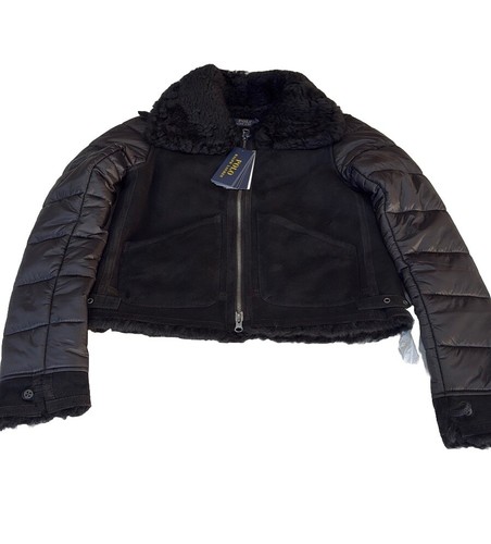 Polo Ralph Lauren women Hybrid Shearling Jacket 100% dyed lamb shearing Real Fur