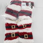 pottery barn Santa's Belt Napkin Rings Set of 4 new