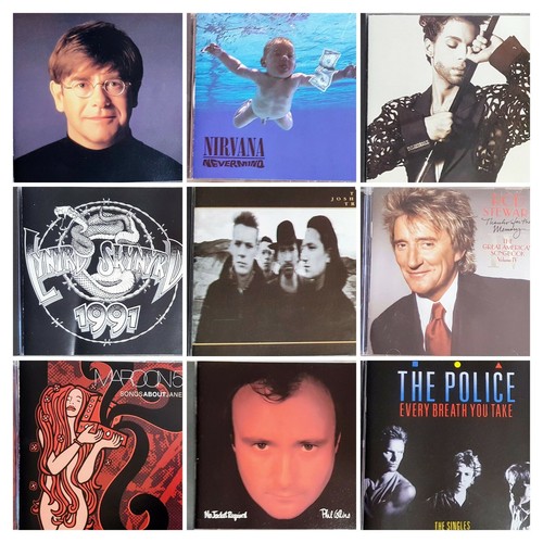 5 CD X $20 LOT - Hard Rock, Pop, Metal: Rod Stewart, Aerosmith, Elton John, etc - Picture 1 of 148