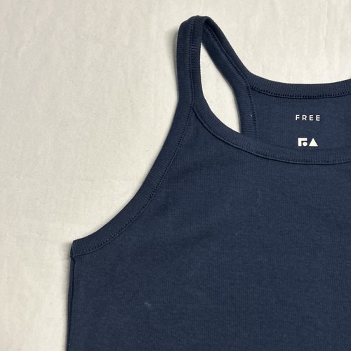 Free Assembly Lettuce Hem Rib Tank - Size: L (10-12) - Navy Blue - NWT - Picture 4 of 15