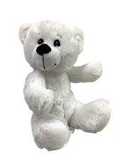 2011 Progressive Plush White Teddy Bear Stuffed Animal Toy 12" Soft