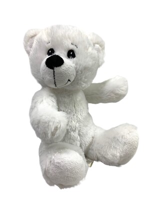 2011 Progressive Plush White Teddy Bear Stuffed Animal Toy 12'' Soft