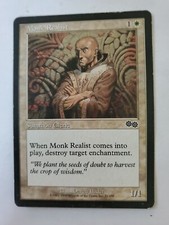 MTG Magic The Gathering Card Monk Realist Summon Cleric White Urza's Saga 
