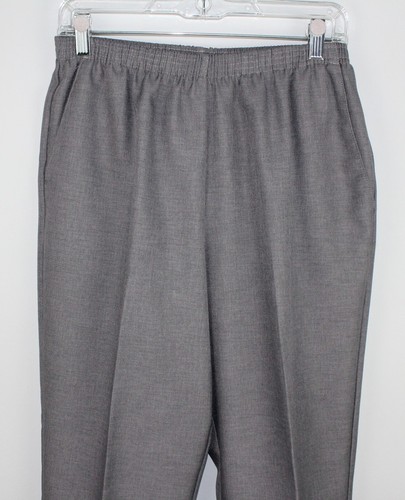 Alfred Dunner Damen grau Pull-On Anzughose Größe 12 voller elastischer Bund Taschen - Bild 3 von 8