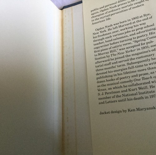 A Penny Saved Is Impossible by Ogden Nash 1st Edition 1981 Hardcover w/Jacket - Picture 8 of 10