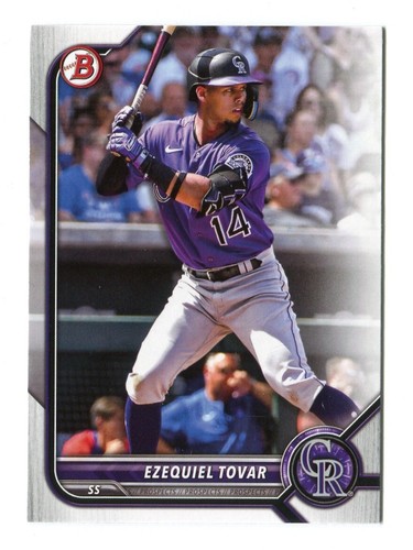 Tarjeta de novato 2022 Topps Bowman Draft Ezequiel Tovar RC Colorado Rockies #BD-83 - Imagen 2 de 3