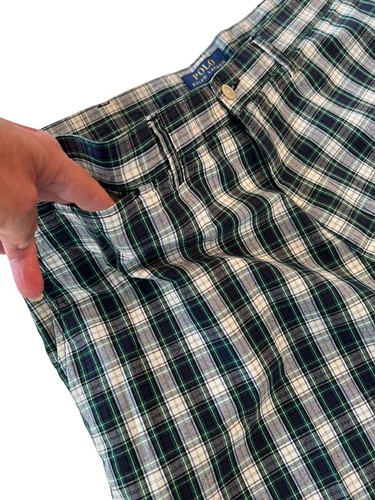Pantalones Cortos Polo Ralph Lauren Para Hombre Tartán Cuadros Verde Azul Para Hombre 38 x 10 Chinos Golf - Imagen 5 de 9