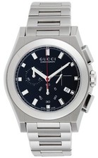 GUCCI Watch Pantheon Black Dial Chronograph Day/Date YA115235 Men's Silver NEW