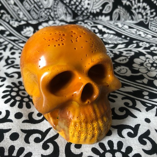 Schädel Briefbeschwerer Schreibtisch Dekor gruselig gruselig Halloween - einzigartige Farben - hausgemacht - Bild 17 von 19