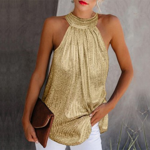 Women's Sleeveless Halter Vest Tank Shirt Party Club Sexy Top Summer Beach Tee - Bild 14 von 14