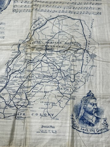 Rare 1899 Daily Mail Silk Scarf Map South Africa 2nd Boer War Kipling Poem - Picture 6 of 14