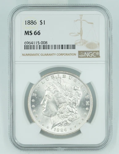 1886 NGC MS66 Morgan Silver Dollar Blast White