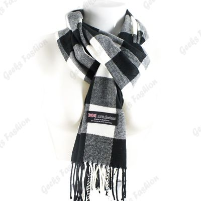 #ad Women Men 100% CASHMERE Scarf Solid Plaid Wool SCOTLAND High Quality Winter $7.99