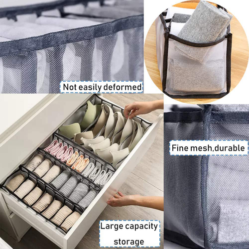 2Pack Foldable Drawer Organizer Closet Storage Box Clothes Underwear Bra Sock US - Picture 9 of 11