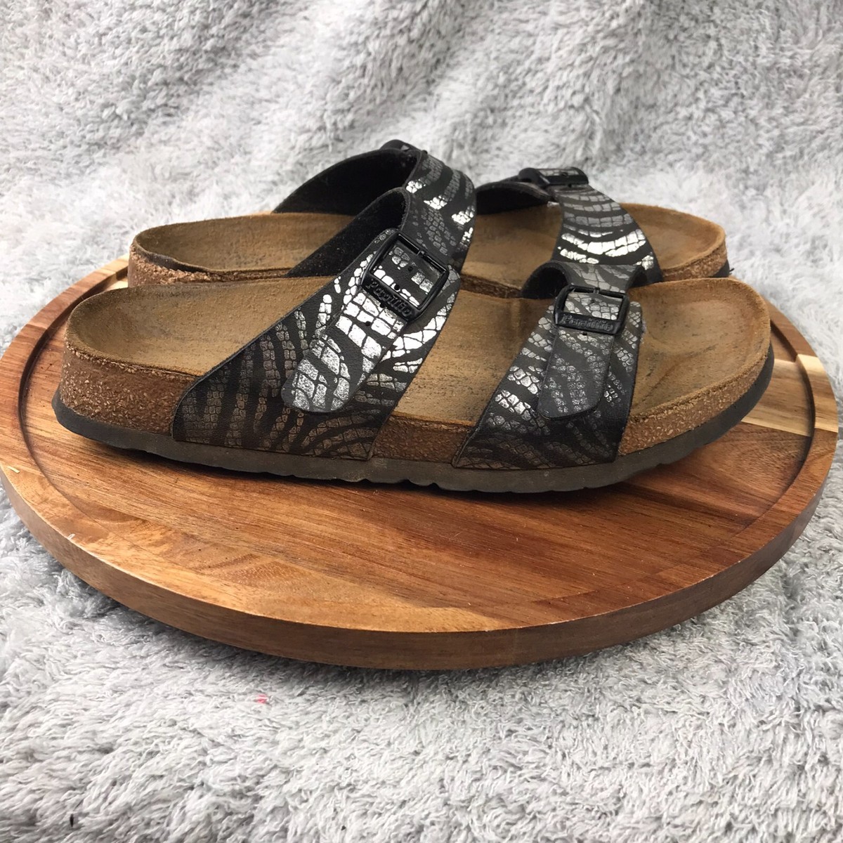 Papillio Birkenstock Arizona 39 Womens 8 Narrow Metallic
