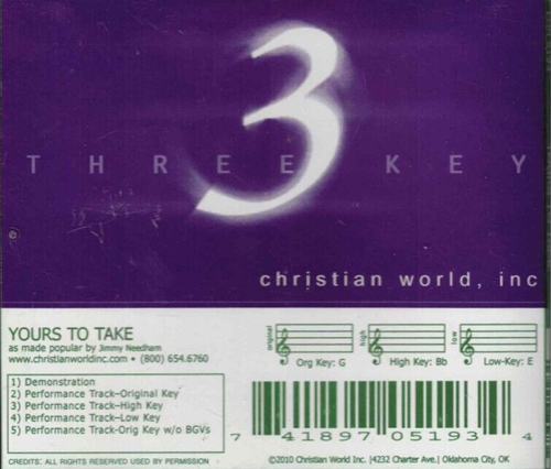 Yours To Take - Jimmy Needham - Christliches Begleit-Track CD - Bild 2 von 2