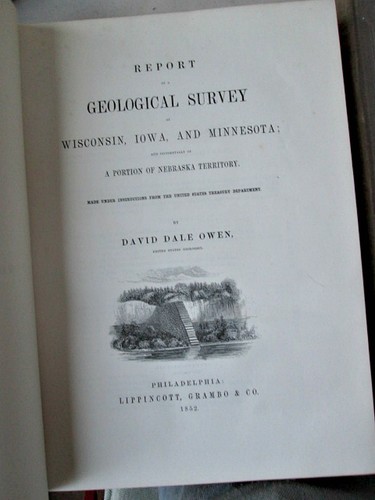 2 Vol.REPORT - GEOLOGICAL SURVEY of WISCONSIN,IOWA,MINNESOTA,1852,D.D.Owen,MAPS - Picture 2 of 6
