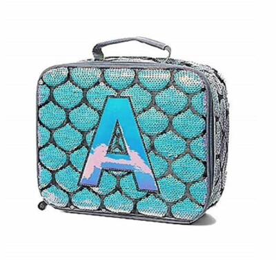 Justice Girls Flip Sequins Mermaid Initial Lunch Box Tote NEW | eBay