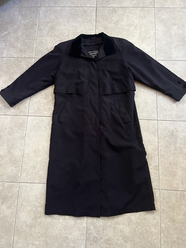 Vintage Gallery Size 8 Black Lined Trench Coat With Removable Lining  - Picture 4 of 9