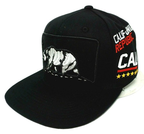 California Republic Snapback Cap Mütze CA CALI Bear OSFM schwarz Neu mit Etikett - Bild 2 von 8