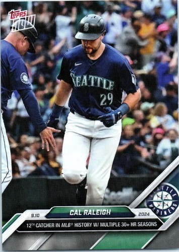 2024 MLB TOPPS NOW #677 CAL RALEIGH MULTI 30+ HR SEASONS INHISTORY MLB